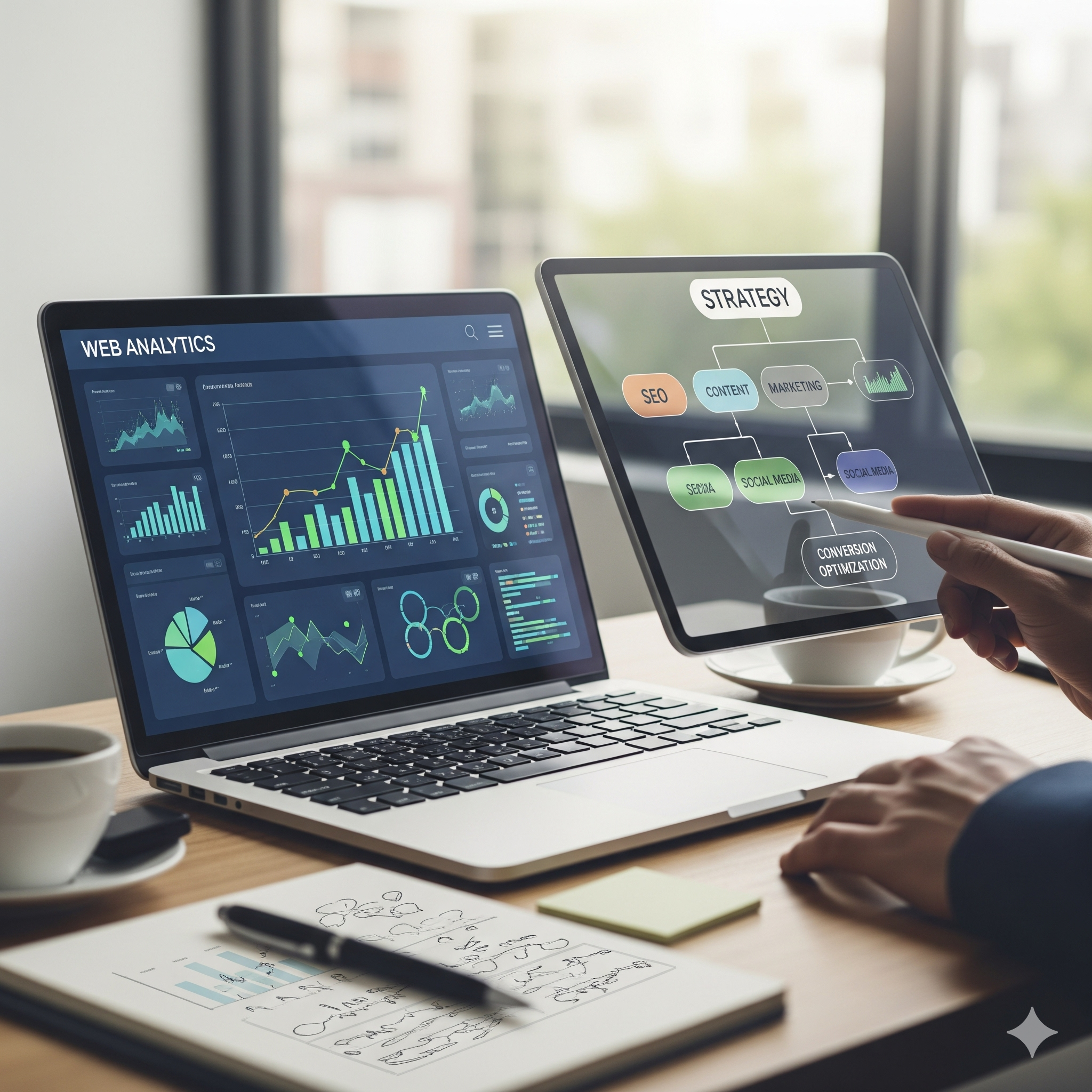Análisis web con Google Analytics, estrategias de marketing digital, optimización de conversión, consultoría SEO SEM Quito