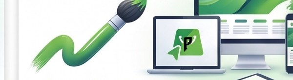 Pincelada verde creando identidad de marca en todos los dispositivos — branding Ecuador