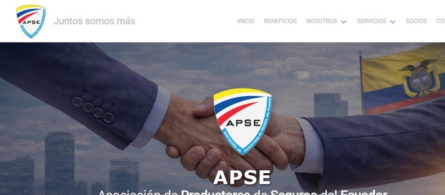 Sitio web de APSE Asociación de Productores de Seguros del Ecuador desarrollado por PromoWebEC